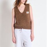 American Vintage - NENYBAY - Mouwloze Trui - Kastanje Kleur - Alpaca Materiaal