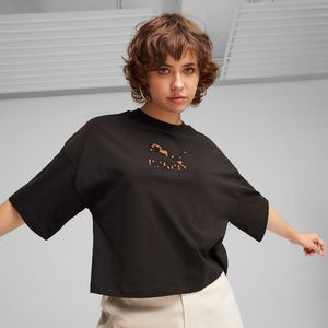 Classics Kitten Logo T-shirt PUMA. Katoen materiaal. Maten XS. Zwart kleur
