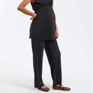 Wijde, zwangerschapsbroek, hoge taille LA REDOUTE COLLECTIONS. Polyester materiaal. Maten 42 FR - 40 EU. Zwart kleur