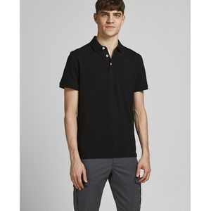 Polo met korte mouwen in piquétricot JACK & JONES. Katoen materiaal. Maten XXL. Zwart kleur