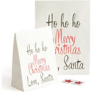 Set van 2 geschenkzakjes in papier, Christmas LA REDOUTE INTERIEURS.  materiaal. Maten één maat. Wit kleur