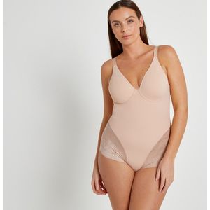 Steungevende body LA REDOUTE COLLECTIONS PLUS. Microvezel materiaal. Maten 52 FR - 50 EU. Beige kleur