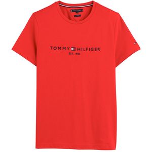 T-shirt met korte mouwen, ronde hals, geborduurd logo TOMMY HILFIGER. Katoen materiaal. Maten XL. Rood kleur