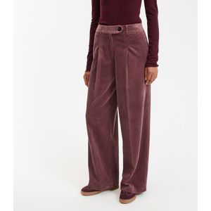 LA REDOUTE COLLECTIONS - Wijde Broek - Roze - Hoge Taille - Ribfluweel