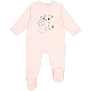 Pyjama in fluweel, bio katoen LA REDOUTE COLLECTIONS. Fluweel materiaal. Maten 0 mnd - 50 cm. Roze kleur