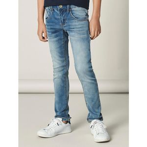 Slim jeans NAME IT. Katoen materiaal. Maten 13 jaar - 153 cm. Blauw kleur