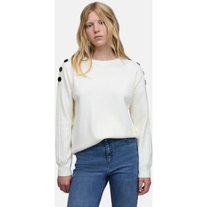 IKKS - Trui - Ivoor - Polyester - Lange Mouwen met Knopen op Schouders