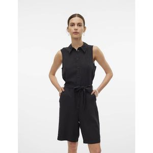 Korte jumpsuit, te strikken VERO MODA. Tencel/lyocell materiaal. Maten S. Zwart kleur