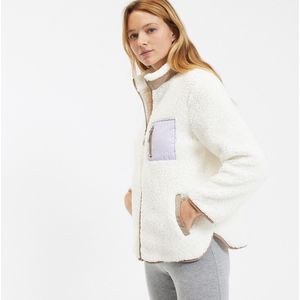 Kort homewear vest in fleecetricot SO'HOME. Fleece tricot materiaal. Maten 50/52 FR - 48/50 EU. Wit kleur