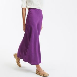 La Redoute Collections - Signature - Lange Rok - Violet - Viscose en Linnen