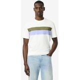 LACOSTE - T-shirt - Ecru - Katoen - Korte Mouwen - Colorblocks