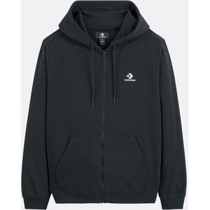 CONVERSE - Hoodie met Rits - Zwart - Katoen