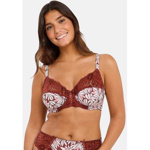 AMELIE PRINT - Beugel-BH - Rood - Polyamide - Bloemenprint
