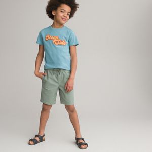 Bermuda, elastische tailleband LA REDOUTE COLLECTIONS. Katoen materiaal. Maten 6 jaar - 114 cm. Groen kleur