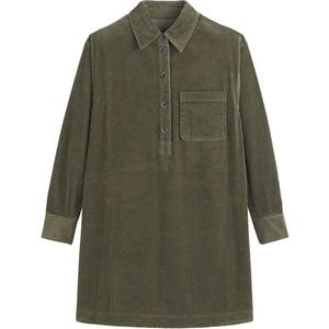 La Redoute Collections - Signature ALBANE - Korte Jurk - Kakigroen - Geribd Fluweel