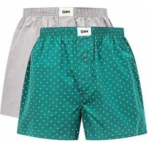 Set van 2 boxershorts Good 1 effen + 1 bedrukt DIM. Bio katoen materiaal. Maten XXL. Grijs kleur