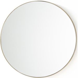 Ronde spiegel in staalmetaal Ø60 cm, Iodus LA REDOUTE INTERIEURS. Metaal materiaal. Maten één maat. Geel kleur