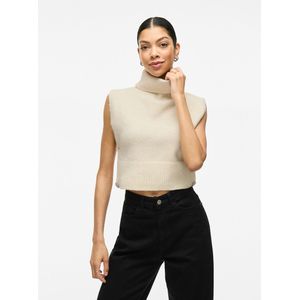 Poncho met rolkraag, juweeldetails VILA. Polyester materiaal. Maten S/M. Beige kleur