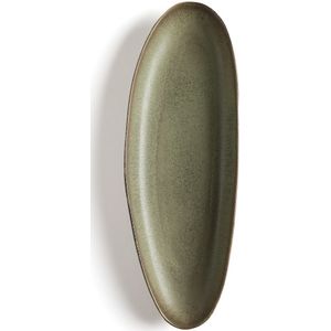 Ovalen schaal in aardewerk, Leiria AM.PM. Zandsteen materiaal. Maten één maat. Groen kleur