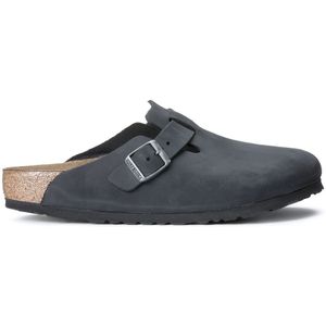 Klompen in leer Boston, Made in Europe BIRKENSTOCK. Leer materiaal. Maten 43. Zwart kleur