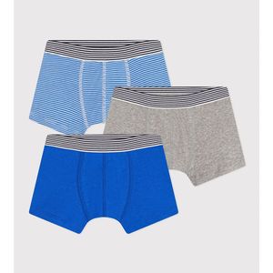 Set van 3 boxershorts in katoen PETIT BATEAU. Katoen materiaal. Maten 4 jaar - 102 cm. Blauw kleur