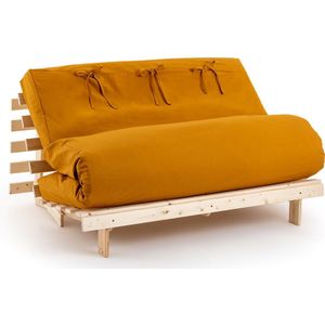 Effen hoes voor futon LA REDOUTE INTERIEURS.  materiaal. Maten 90 x 190 cm. Geel kleur