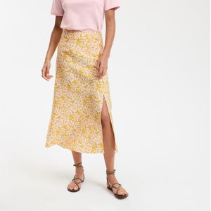 LA REDOUTE COLLECTIONS - Lange Rok - Geel - Bloemenprint - Viscose