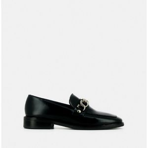 Leren loafers met vierkante top Dionette JONAK. Leer materiaal. Maten 40. Zwart kleur