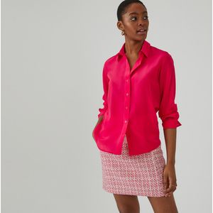 Hemd in zijde met lange mouwen LA REDOUTE COLLECTIONS. Zijde materiaal. Maten 36 FR - 34 EU. Roze kleur