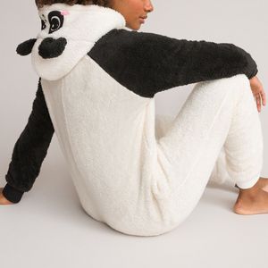 Onesie met panda kap, fleece LA REDOUTE COLLECTIONS. Fleece tricot materiaal. Maten 10 jaar - 138 cm. Beige kleur