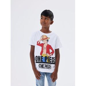 T-shirt met korte mouwen ONE PIECE NAME IT. Katoen materiaal. Maten 13/14 jaar - 153/156 cm. Wit kleur