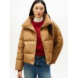 TOMMY HILFIGER - Korte Donsjas - Licht Kastanje - Opstaande Kraag