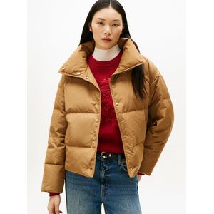 TOMMY HILFIGER - Korte Donsjas - Licht Kastanje - Opstaande Kraag