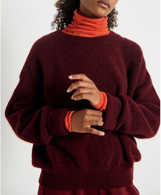 AMERICAN VINTAGE - VITOW - Trui - Granaat - Wolmix - Lange Mouwen - Boothals