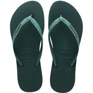 Teenslippers Slim Sparkle II HAVAIANAS. Rubber materiaal. Maten 41/42. Groen kleur