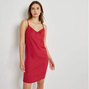Nachthemd met spaghettibandjes, in viscose LA REDOUTE COLLECTIONS. Viscose materiaal. Maten 36 FR - 34 EU. Roze kleur