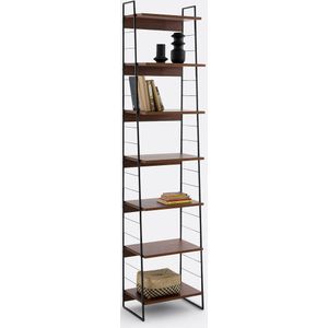 Opbergrek in staal en notenfineer, H220cm, Watford