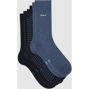 DIM - Set van 3 Paar Kousen - Blauw - Katoenmateriaal