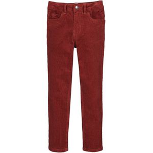 Slim broek in geribd fluweel LA REDOUTE COLLECTIONS. Katoen materiaal. Maten 12 jaar - 150 cm. Rood kleur