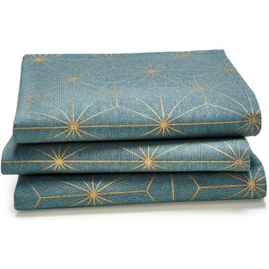 Set van 3 bedrukte servetten, Nordic Star SO'HOME.  materiaal. Maten 45 x 45 cm. Multicolor kleur