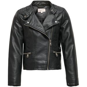 Jasje in simili, biker spirit KIDS ONLY. Polyester materiaal. Maten 11 jaar - 144 cm. Zwart kleur