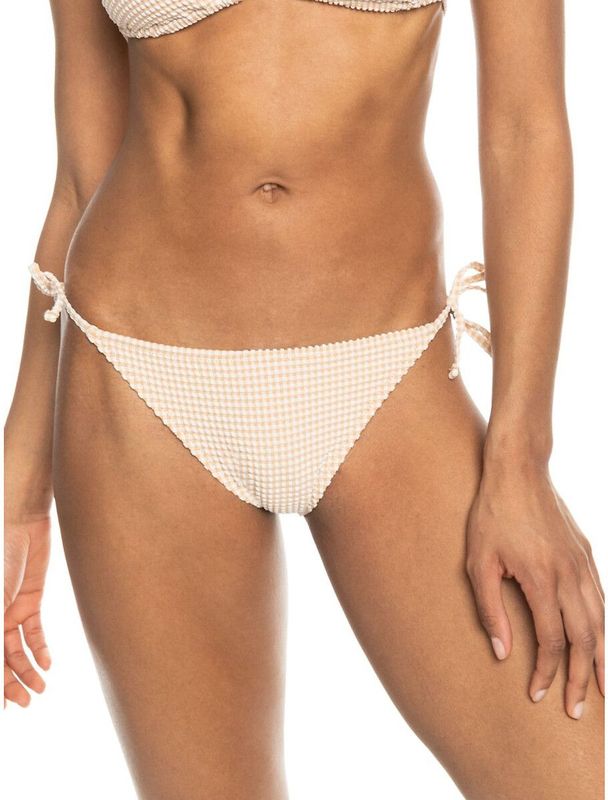 ROXY - Gingham Ts Cheeky Bikinislip - Beige - Materiaal