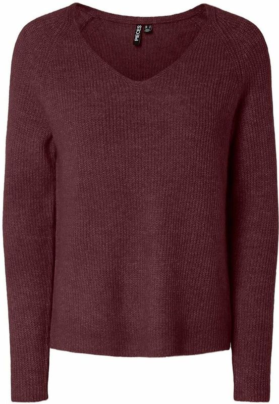 PIECES - Trui - Bordeaux - Fijn Tricot