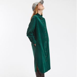 Hemdjurk met lange mouwen in fluweel LA REDOUTE COLLECTIONS. Katoen materiaal. Maten 34 FR - 32 EU. Groen kleur