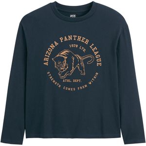LA REDOUTE COLLECTIONS - T-shirt - Marineblauw - Jersey - Lange Mouwen - Pantermotief