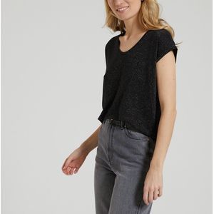 T-shirt met glanzend effect PIECES. Viscose materiaal. Maten M. Zwart kleur