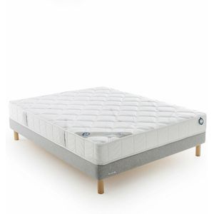 Ensemble matras + bedbodem, stevig comfort BULTEX. Multiplex materiaal. Maten 140 x 200 cm. Wit kleur