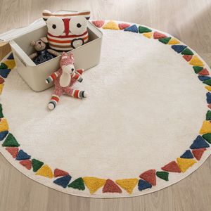 Rond vloerkleed voor kinderen, in bio katoen, Trikony AM.PM. Katoen materiaal. Maten diameter 120 cm. Multicolor kleur