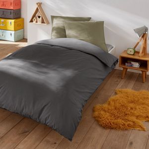 LA REDOUTE INTERIEURS - Scenario - Dekbedovertrek - Koolstofkleur - Katoen