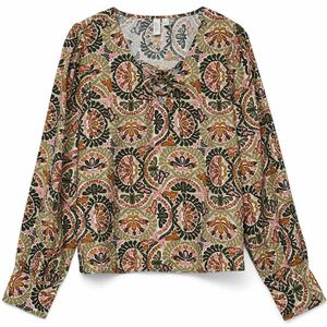 VERO MODA - Bedrukt Hemd - Lange Mouwen - Ronde Hals - Viscose